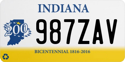 IN license plate 987ZAV