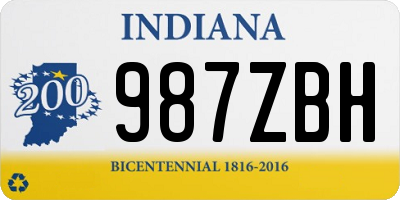 IN license plate 987ZBH