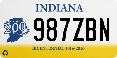 IN license plate 987ZBN