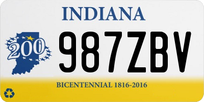 IN license plate 987ZBV