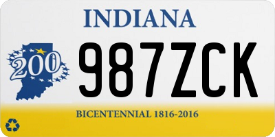 IN license plate 987ZCK