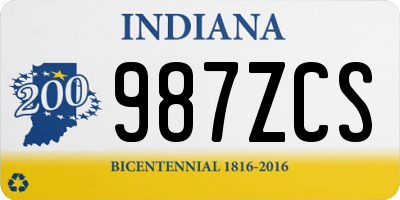 IN license plate 987ZCS