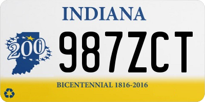 IN license plate 987ZCT