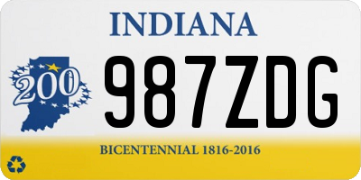 IN license plate 987ZDG