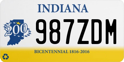 IN license plate 987ZDM