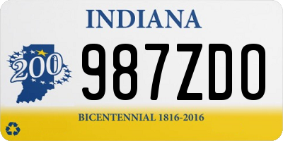 IN license plate 987ZDO