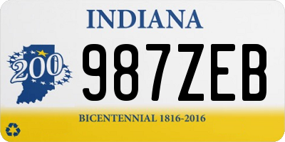 IN license plate 987ZEB