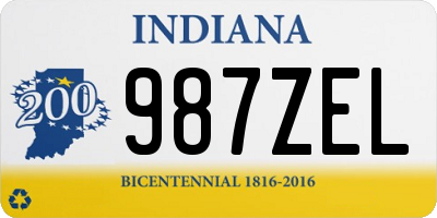 IN license plate 987ZEL