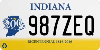 IN license plate 987ZEQ