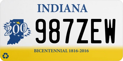 IN license plate 987ZEW