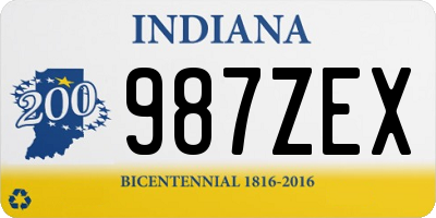 IN license plate 987ZEX