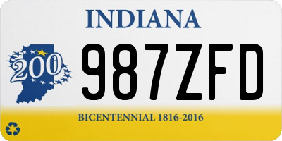 IN license plate 987ZFD