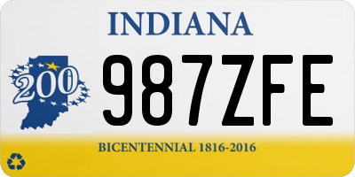 IN license plate 987ZFE