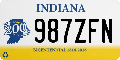 IN license plate 987ZFN