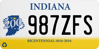 IN license plate 987ZFS