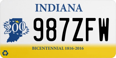 IN license plate 987ZFW