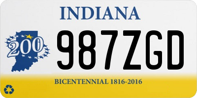 IN license plate 987ZGD