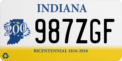 IN license plate 987ZGF