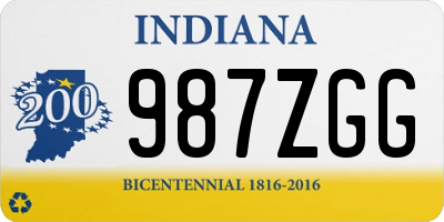 IN license plate 987ZGG