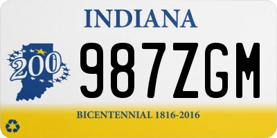 IN license plate 987ZGM