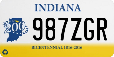 IN license plate 987ZGR