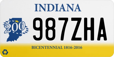 IN license plate 987ZHA