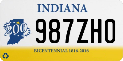 IN license plate 987ZHO