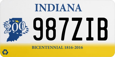 IN license plate 987ZIB