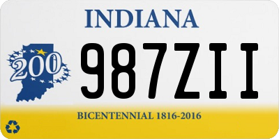 IN license plate 987ZII