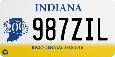 IN license plate 987ZIL