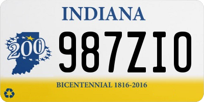 IN license plate 987ZIO