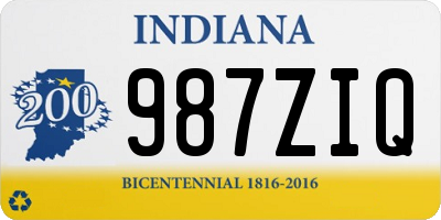 IN license plate 987ZIQ