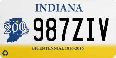 IN license plate 987ZIV