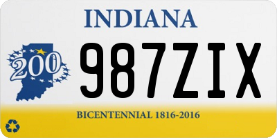 IN license plate 987ZIX