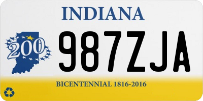 IN license plate 987ZJA