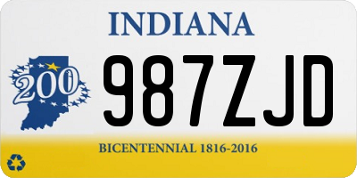 IN license plate 987ZJD