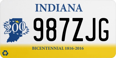 IN license plate 987ZJG