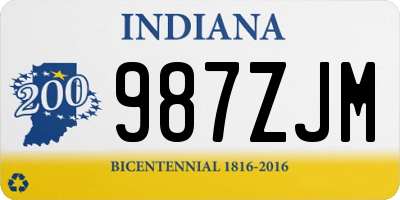 IN license plate 987ZJM