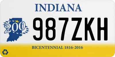 IN license plate 987ZKH