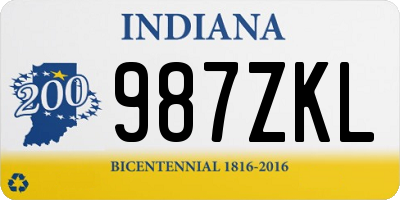 IN license plate 987ZKL