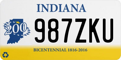 IN license plate 987ZKU