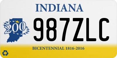 IN license plate 987ZLC