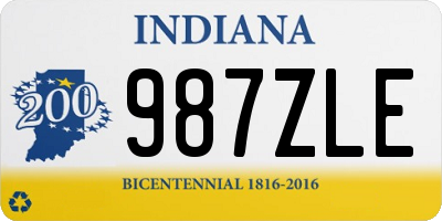 IN license plate 987ZLE