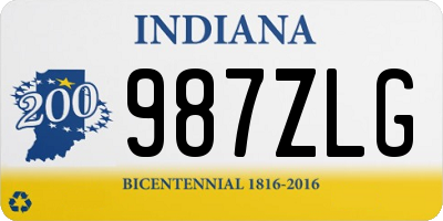 IN license plate 987ZLG