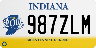 IN license plate 987ZLM