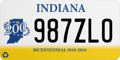 IN license plate 987ZLO
