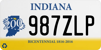 IN license plate 987ZLP