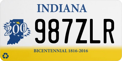 IN license plate 987ZLR