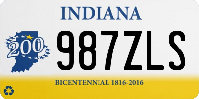 IN license plate 987ZLS