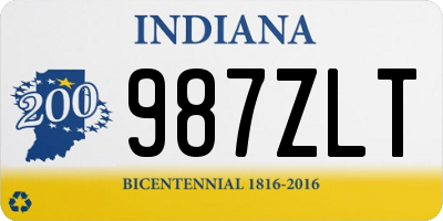 IN license plate 987ZLT